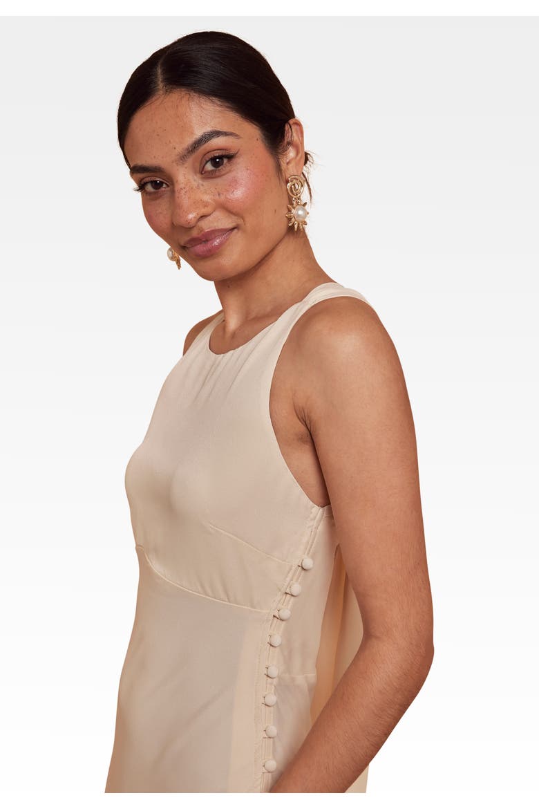 Coco Satin Dress, Alternate, color, Champagne Ivory
