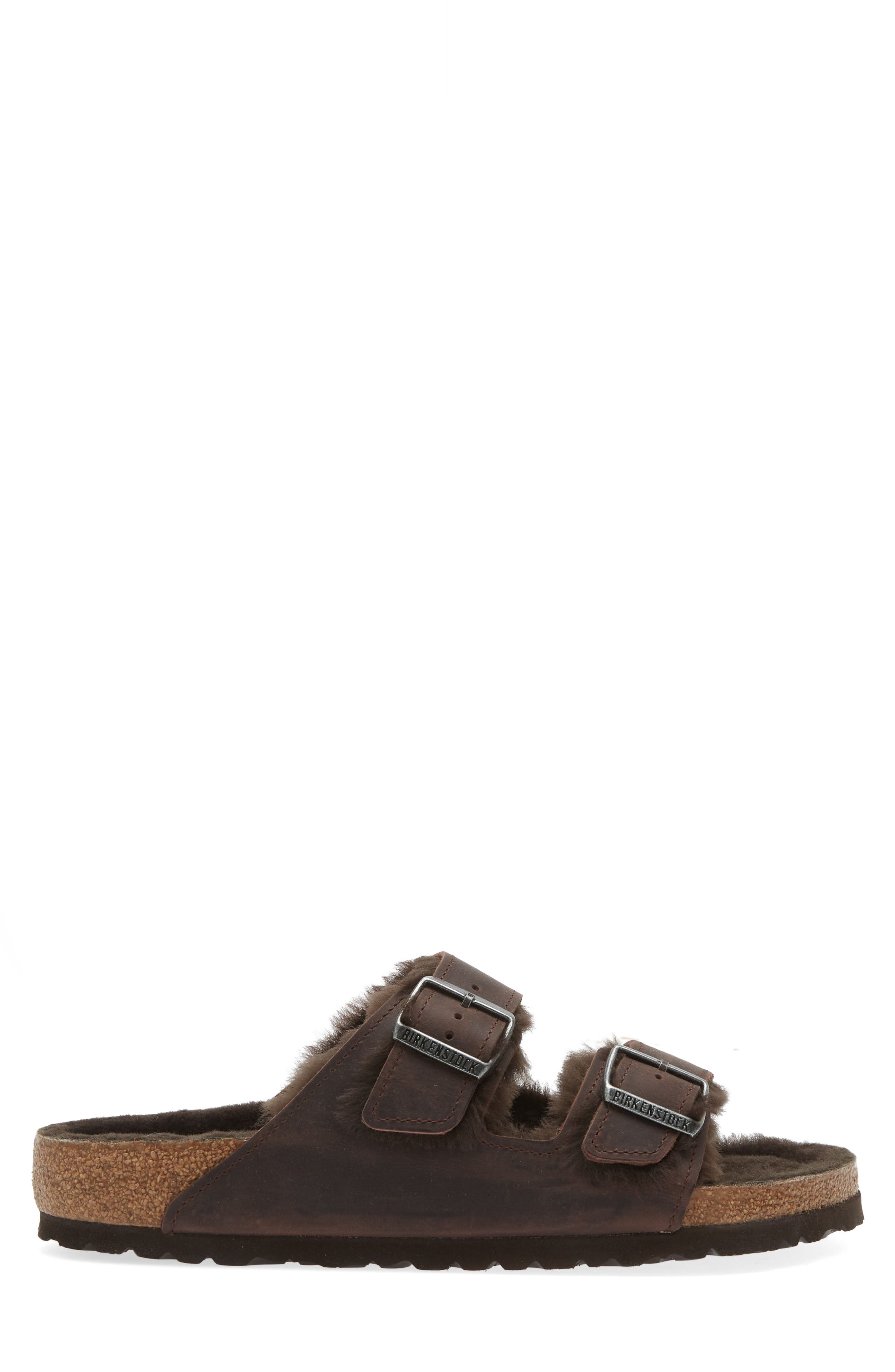 Birkenstock Arizona Slide Sandal with Genuine Shearling, Alternate, color, 
