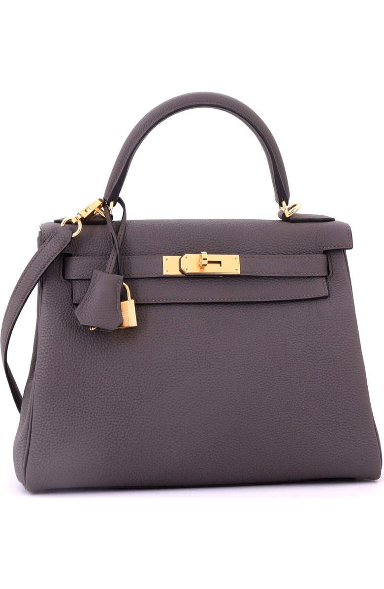 Pre-Owned Hermes Kelly Handbag Grey Togo with Gold Hardware 28, Alternate, color,