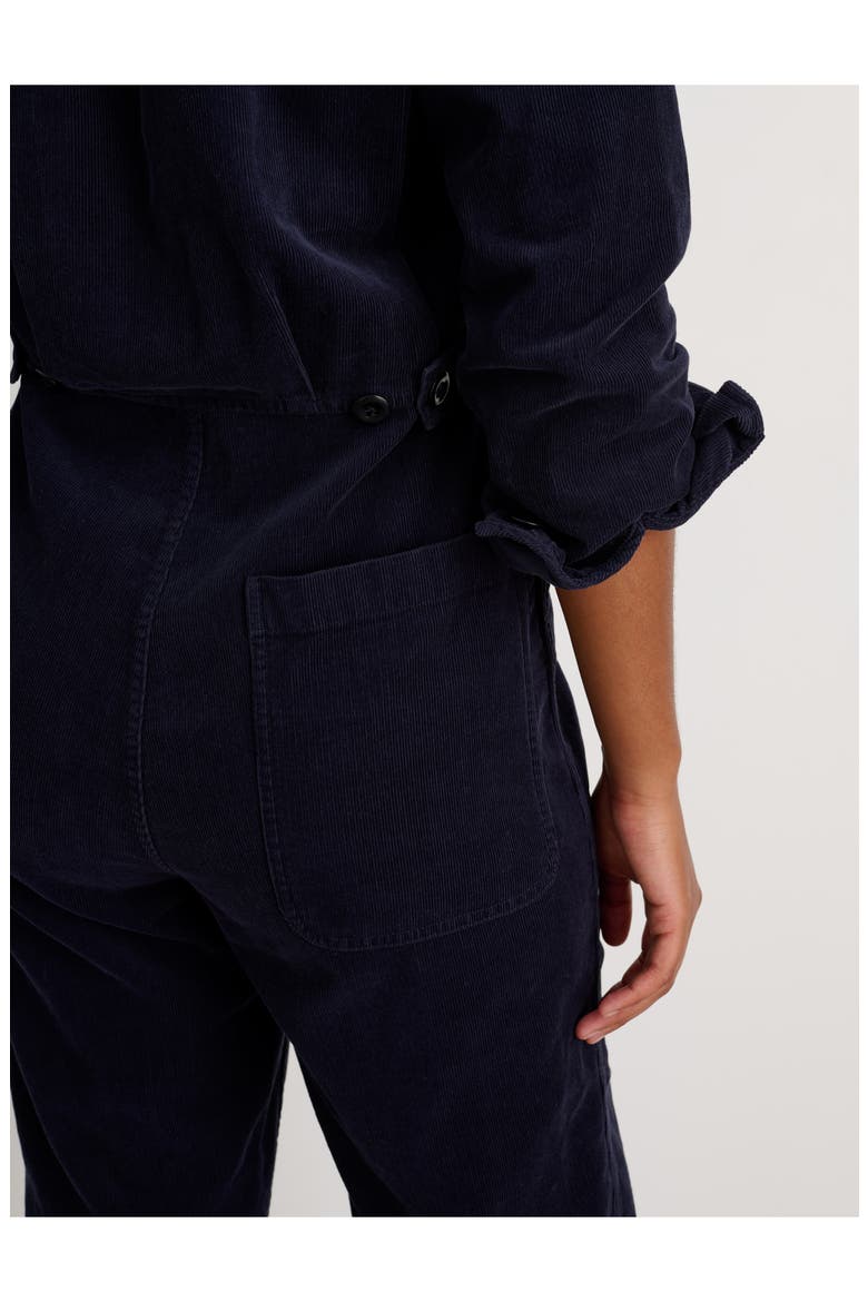 Fine Wale Long Sleeve Crop Cotton Jumpsuit, Alternate, color, DEEP NAVY