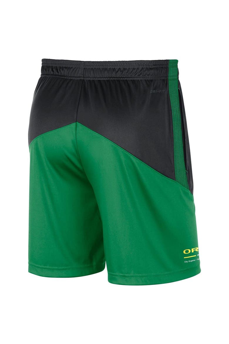 Men's Nike Black/Green Oregon Ducks Team Performance Knit Shorts, Alternate, color, Black