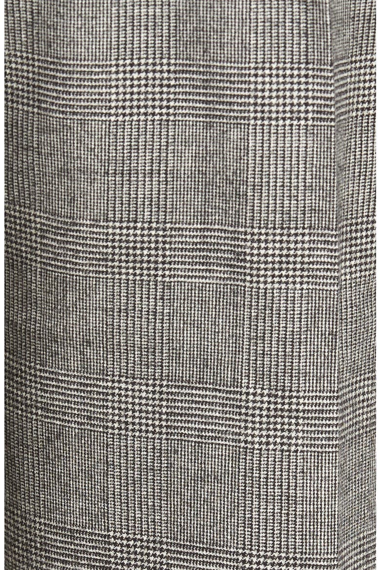 Touch Finish Pleated Plaid Classic Fit Stretch Wool Trousers, Alternate, color, BLACK/ WHITE