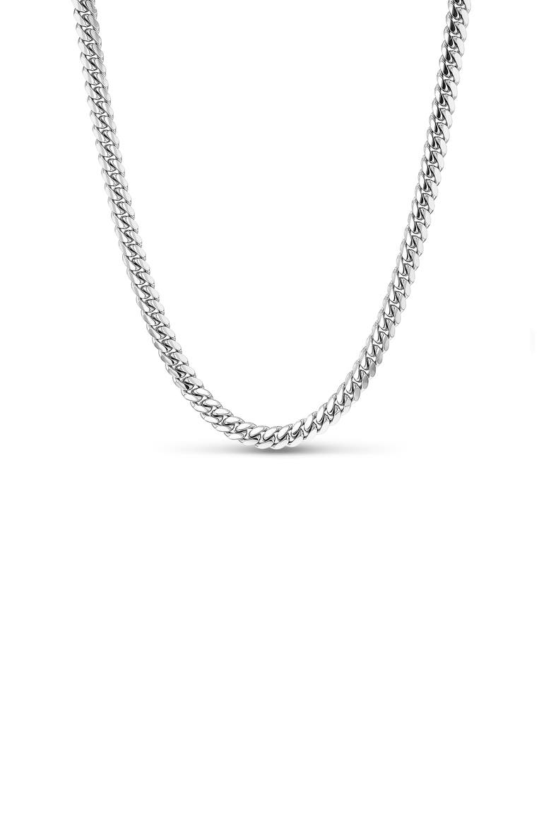 Mr Lowe Miami Curb Chain Necklace, Main, color, Sterling Silver