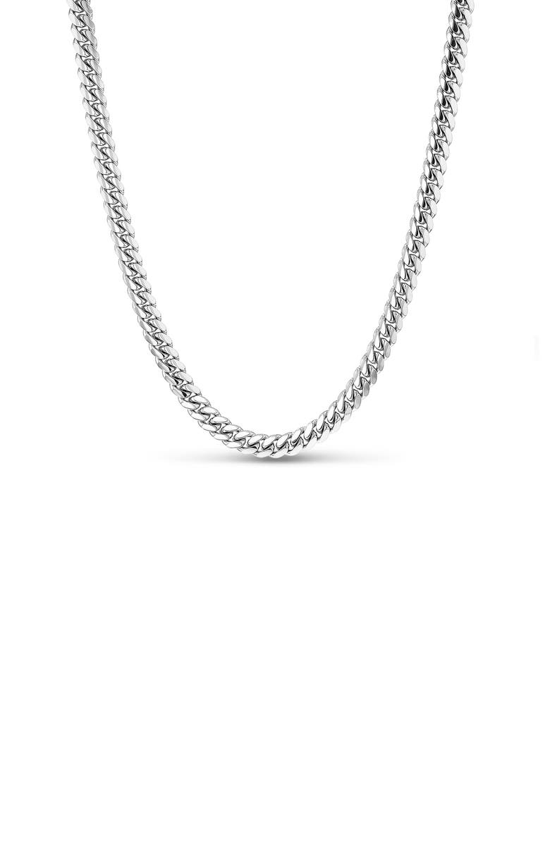 Mr Lowe by Sheryl Lowe Mr Lowe Miami Curb Chain Necklace, Main, color, Sterling Silver