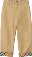 Burberry Check Turn-up Cotton Trousers