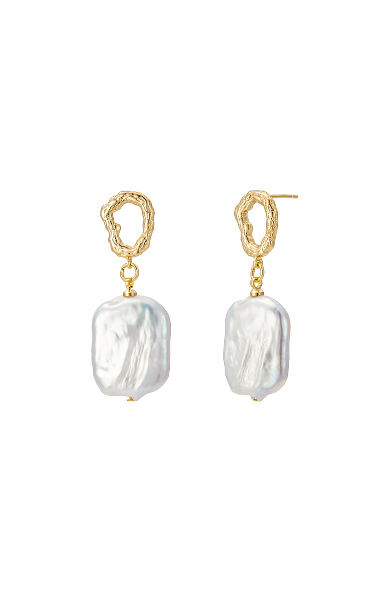 Untamed Petals Gemma Pearl Drop Earrings, Main, color, White