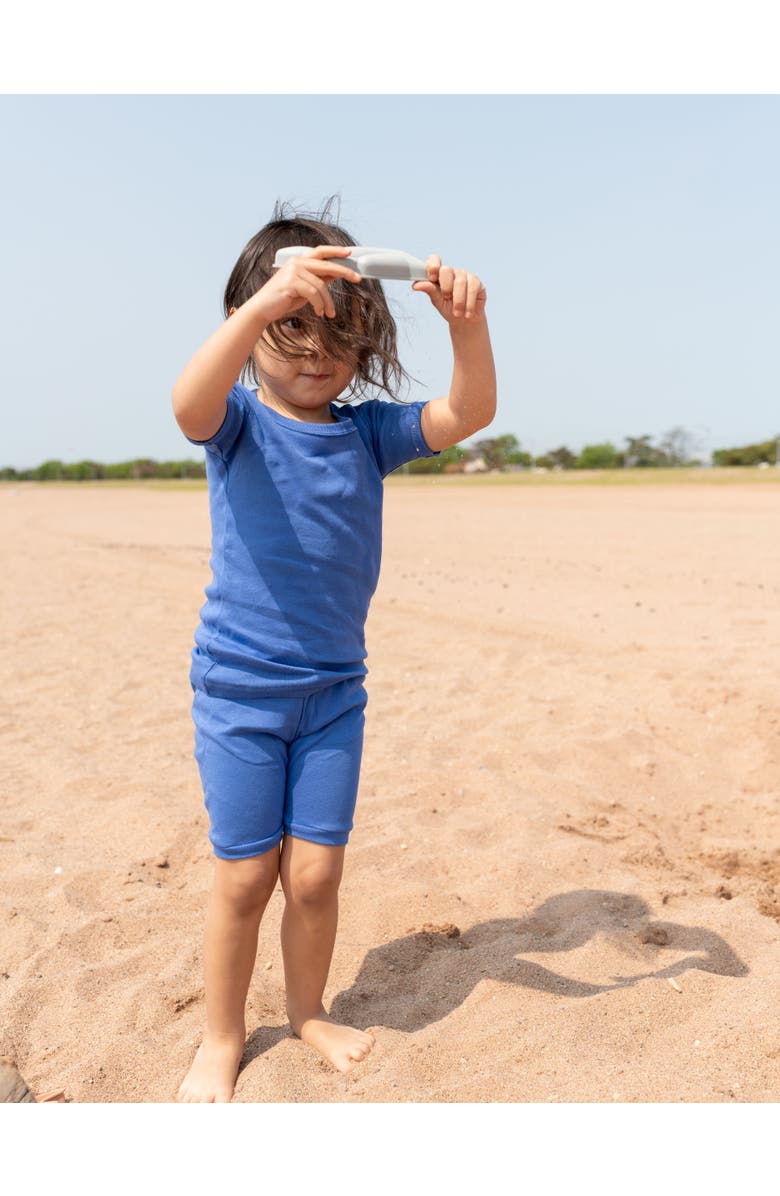Leveret Kids Short Sleeve Cotton Solid Matching Family Pajamas, Alternate, color, Royal Blue