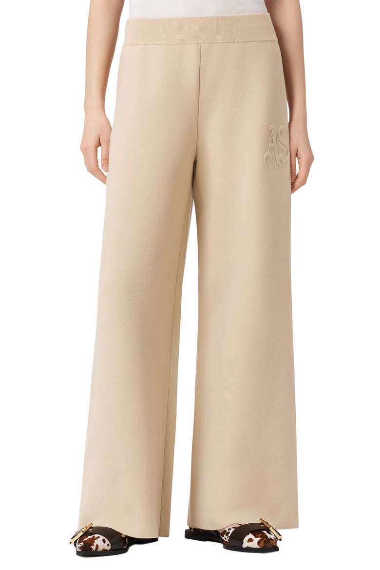 Sonny Knit Wide Leg Pants, Main, color, PEBBLE WHITE