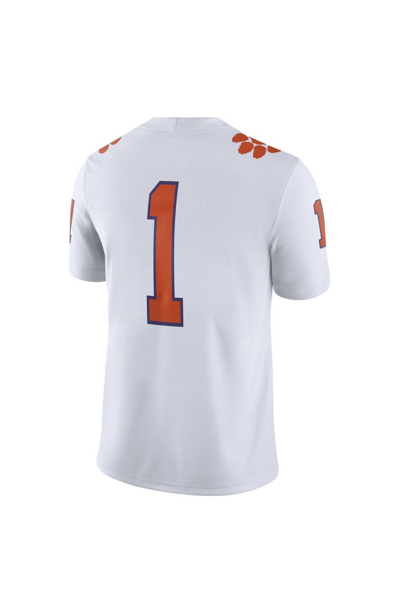 Nike Men's Nike White Clemson Tigers #1 Away Game Jersey, Alternate, color, 