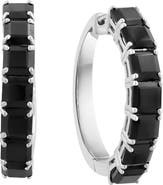 EFFY Sterling Silver Onyx Hoop Earrings