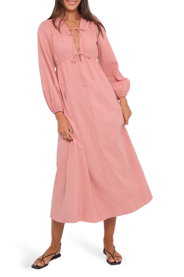Riven Long Sleeve Maxi Dress, Main, color, PINK