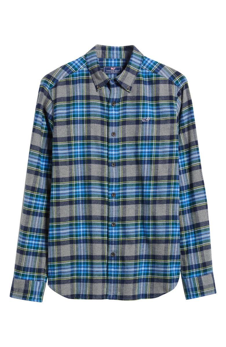 vineyard vines Plaid Stretch Flannel Button-Down Shirt, Alternate, color, 