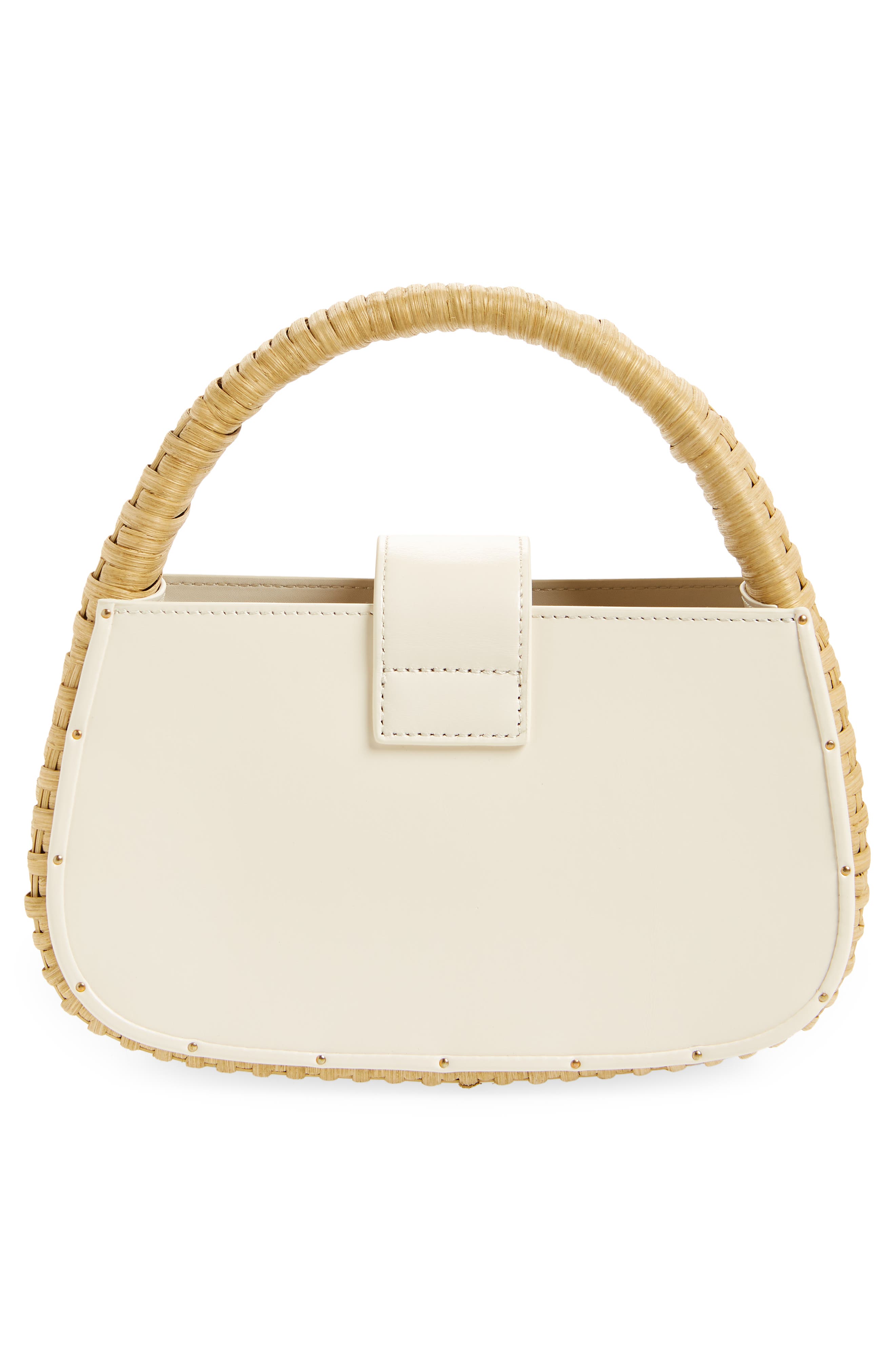 Brandon Blackwood Elyse Leather & Rattan Top Handle Bag, Alternate, color, 