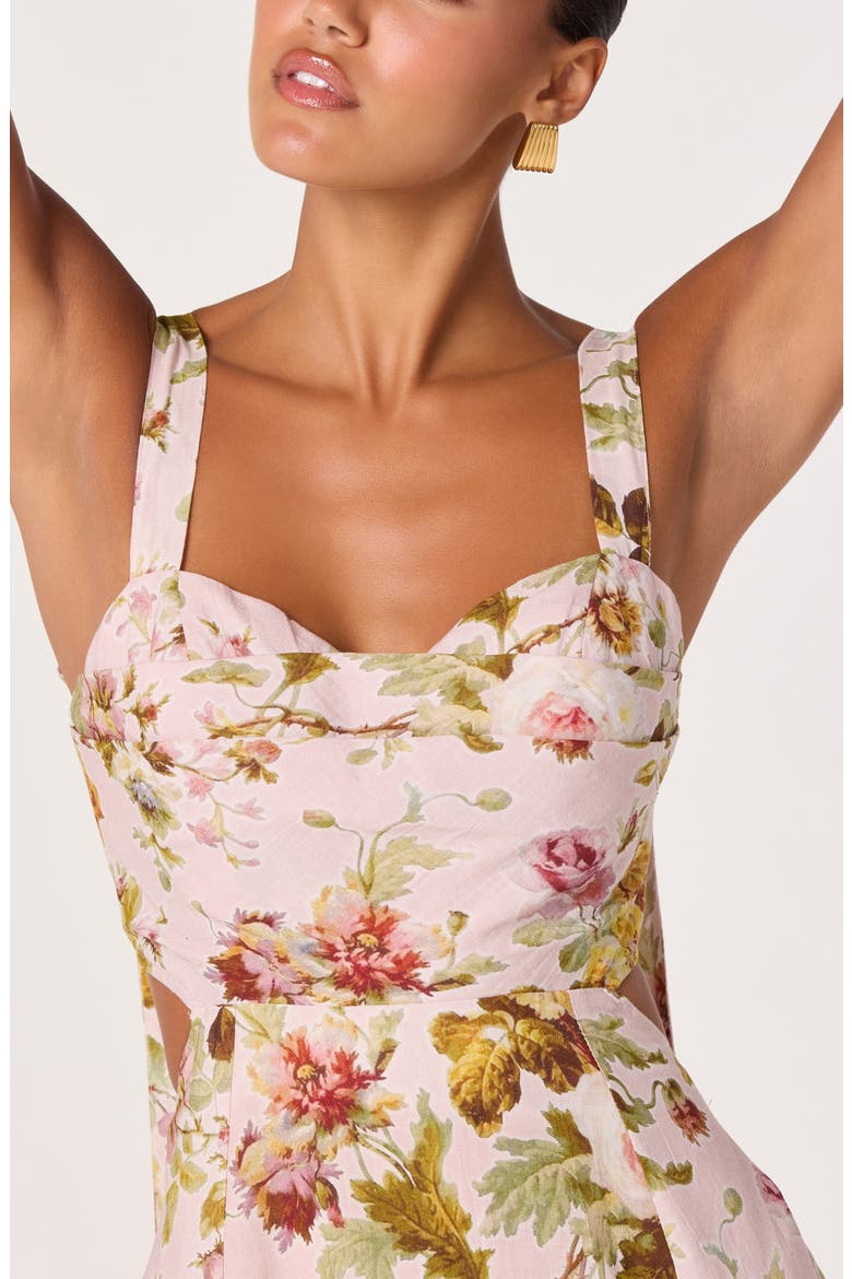 Ciana Floral Tie Strap Dress, Alternate, color, PINK GREEN BLOOM