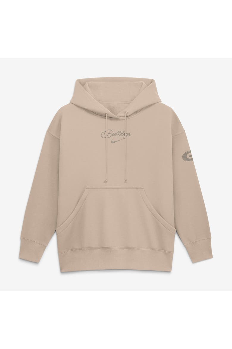 Women's Nike Tan Georgia Bulldogs Neutral Stance Phoenix Fleece Oversized Hoodie, Alternate, color, Tan