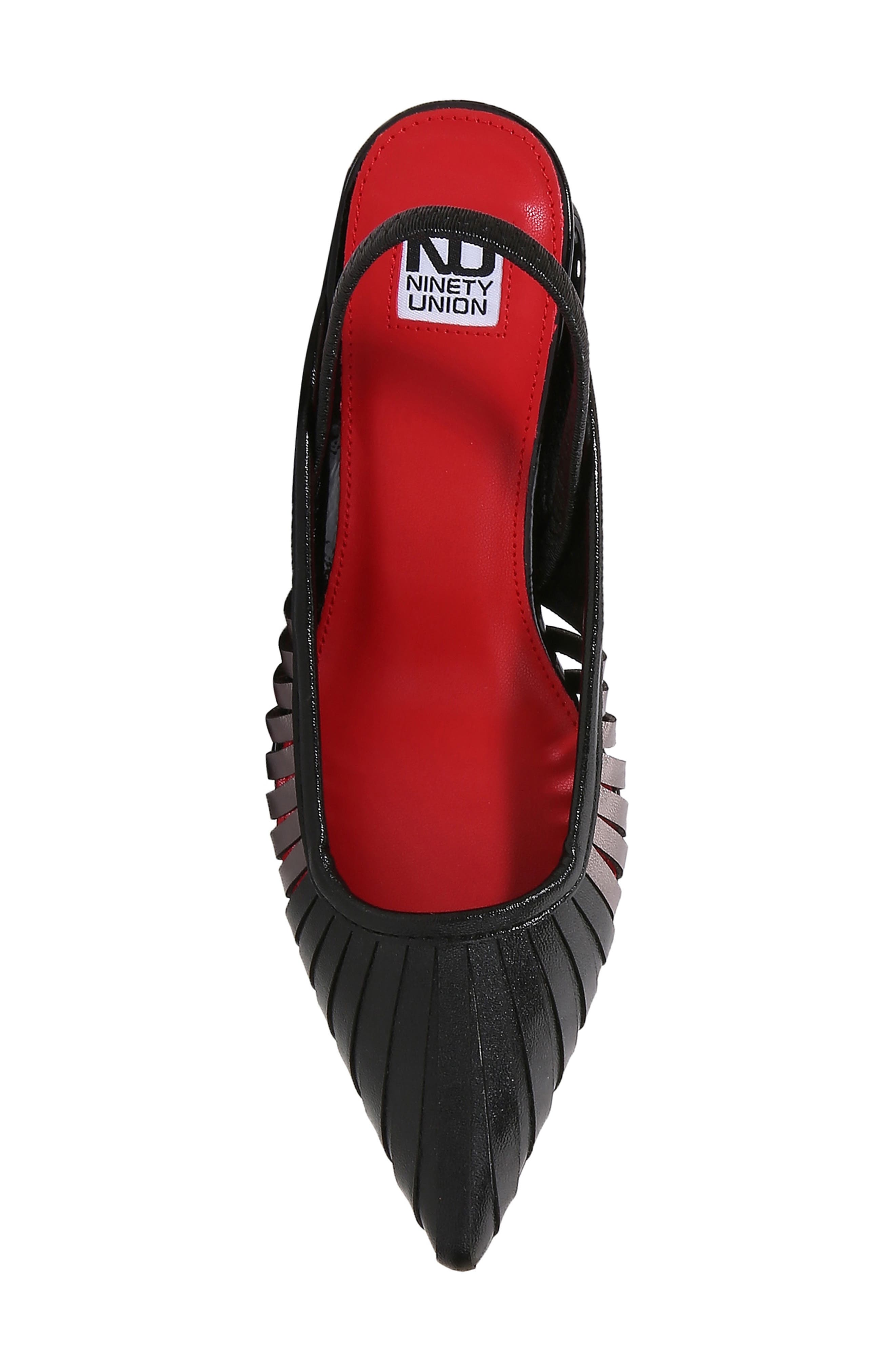 NINETY UNION Alllison Pointed Tie Kitten Heel Slingback Pump, Alternate, color, Black Multi