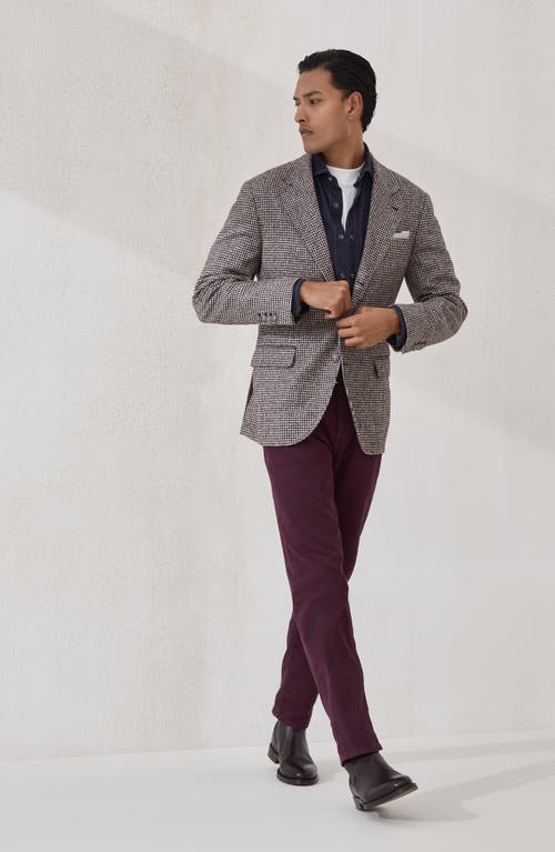 Brunello Cucinelli Cotton Trousers With Front And Back Pockets In Purple