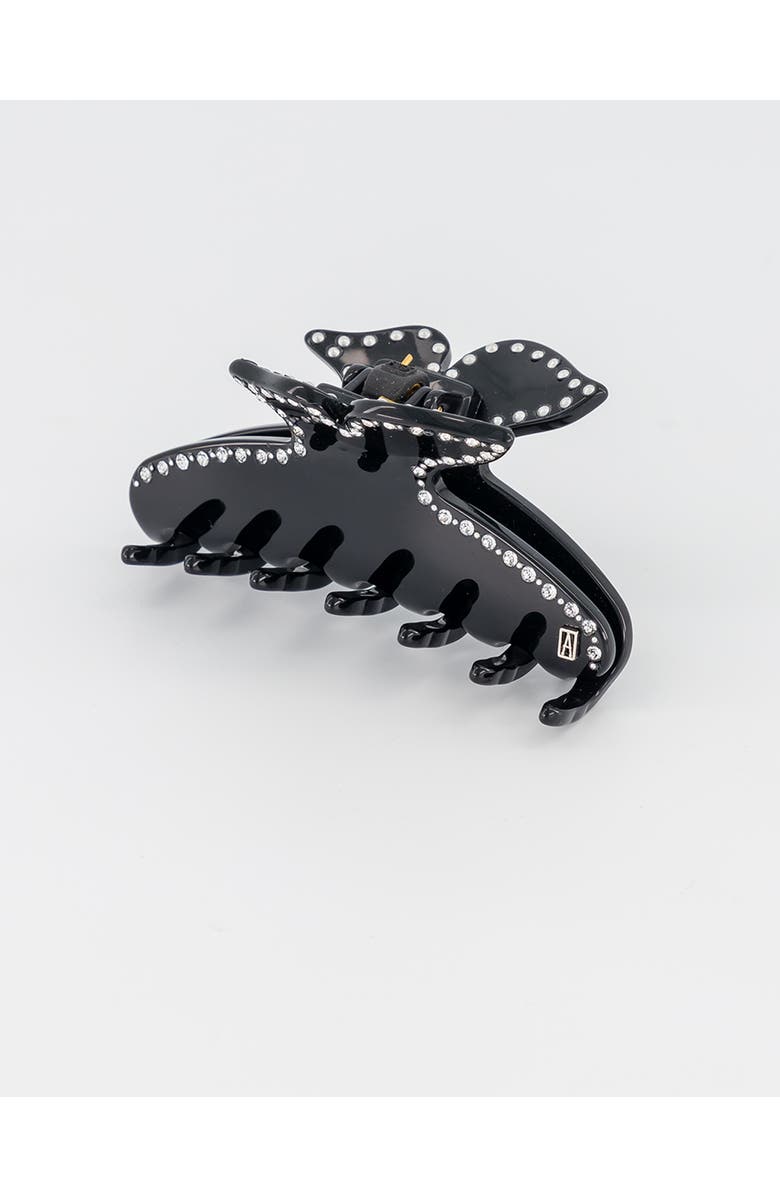 Alexandre de Paris Dore acetate and crystals hair clip, Alternate, color, Black