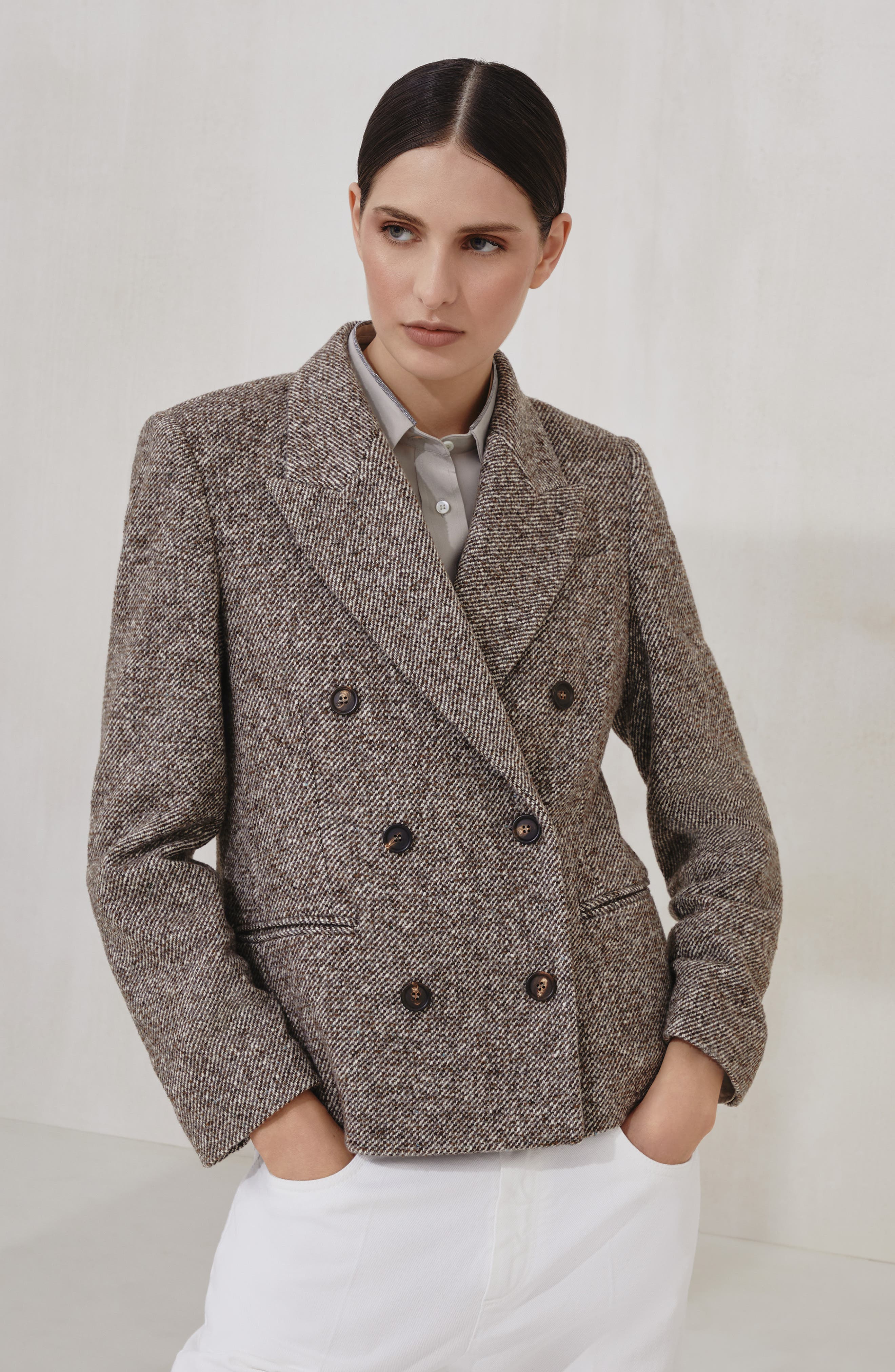 Melange diagonal blazer - image 2