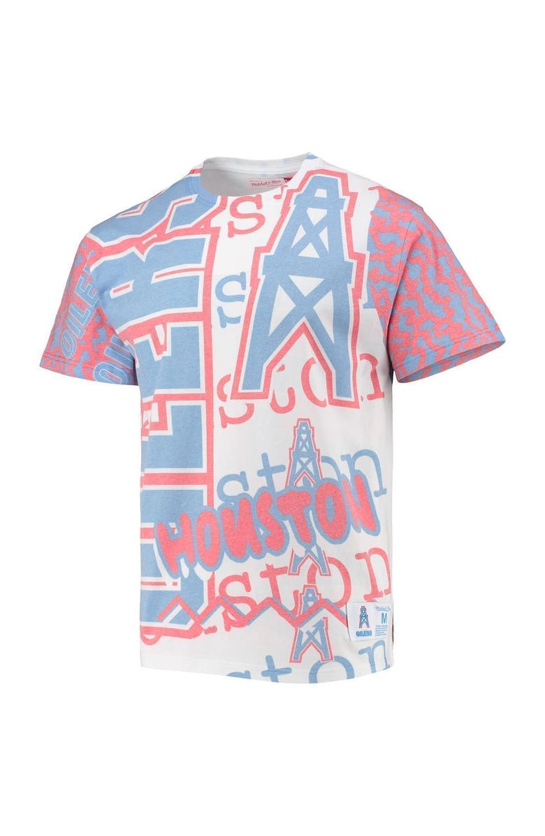 Mitchell & Ness Men's Mitchell & Ness White Houston Oilers Jumbotron 2.0 Sublimated T-Shirt, Alternate, color, White