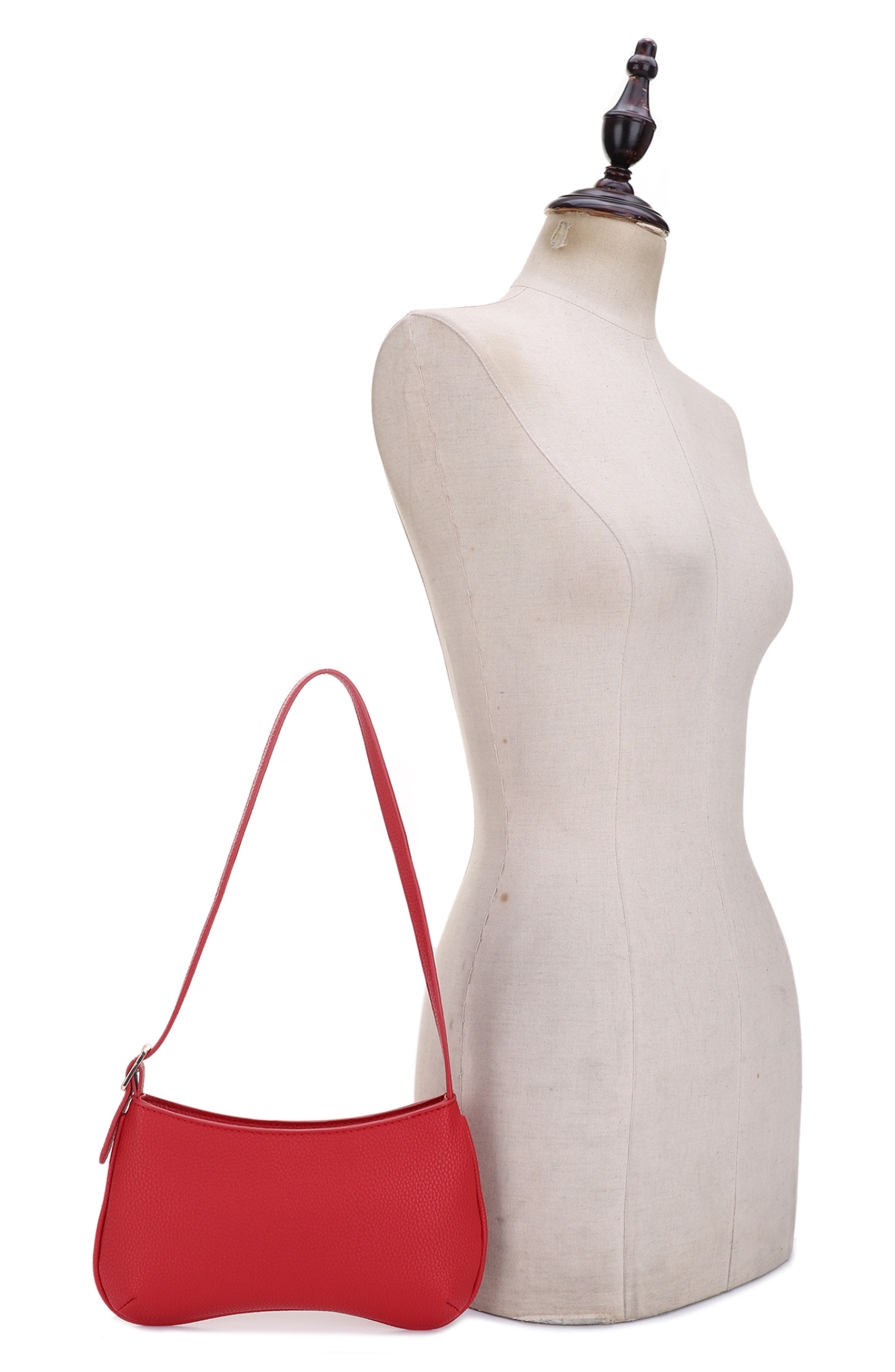 Mali + Lili Imani Recycled Vegan Leather Shoulder Bag, Alternate, color, Red