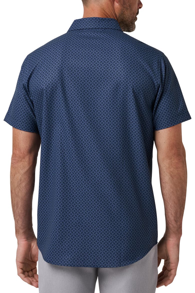 Techwoven Flair Short Sleeve Button-Up Shirt, Alternate, color, TOTAL ECLIPSE
