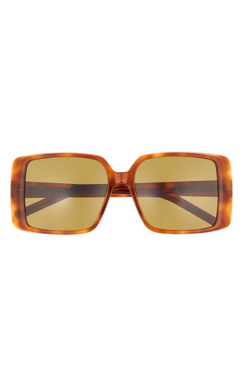 Saint Laurent 56mm Square Sunglasses, Main, color, Havana Havana Brown