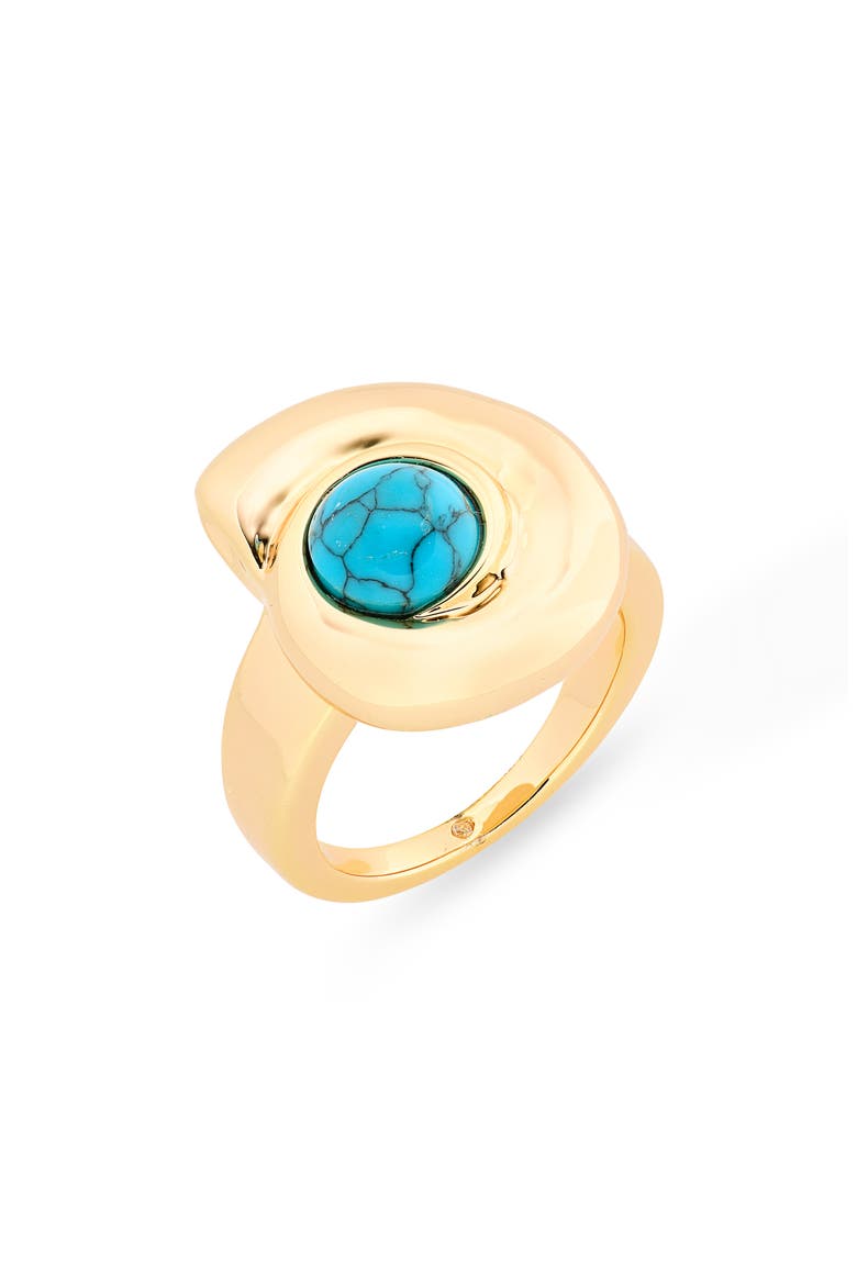 Spiral Statement Ring, Main, color, TURQUOISE- GOLD
