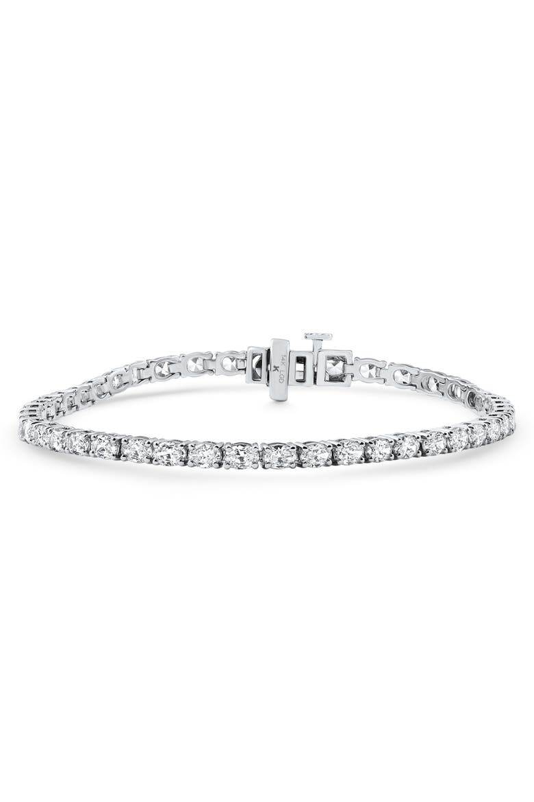 4 1/2Ct Oval Cut Diamond Tennis Bracelet 7" 14k Gold Lab Grown, Alternate, color, 14k White Gold