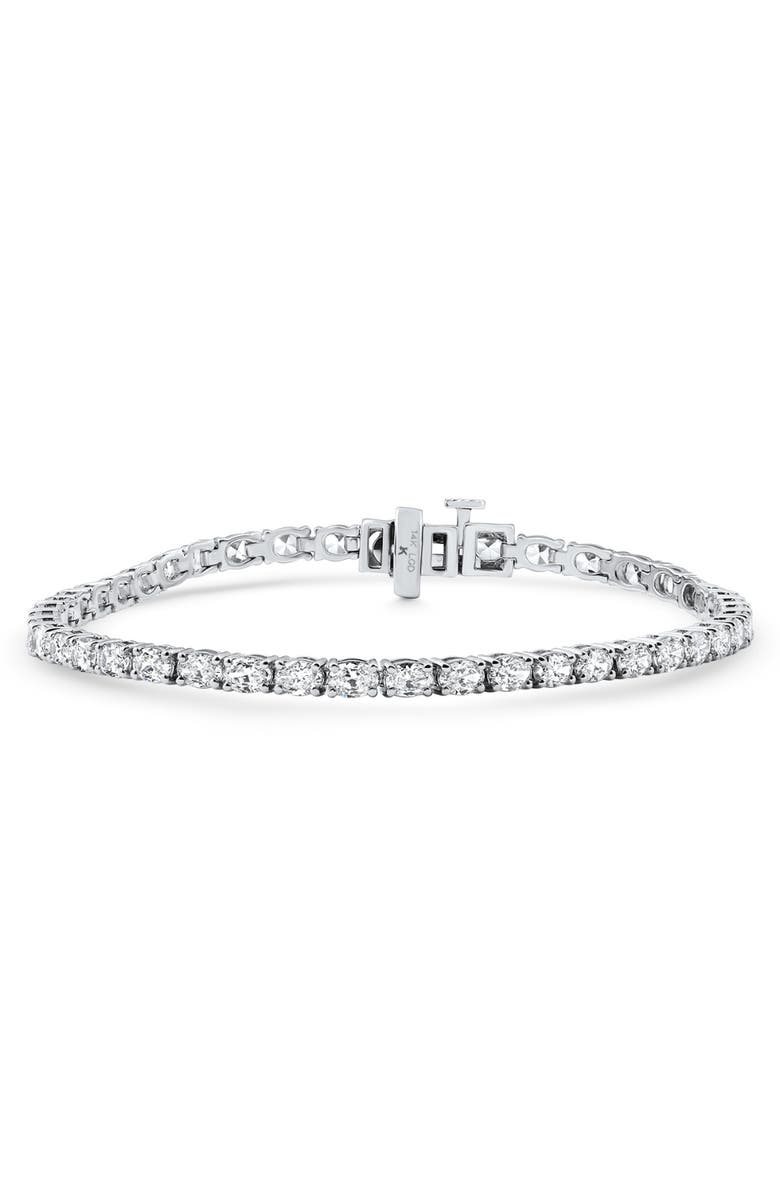 Bliss Diamond 4 1/2Ct Oval Cut Diamond Tennis Bracelet 7" 14k Gold Lab Grown, Alternate, color, 14K White Gold