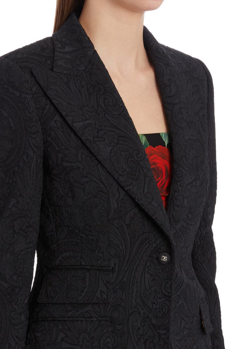 Dolce&Gabbana Turlington Floral Jacquard Blazer, Alternate, color, 