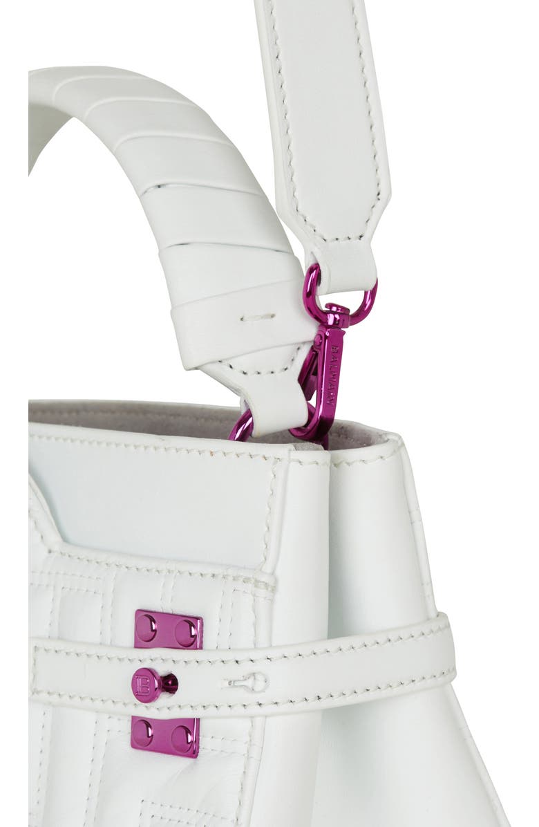 Balmain B-Buzz 22 Monogram Leather Top Handle Bag, Alternate, color,