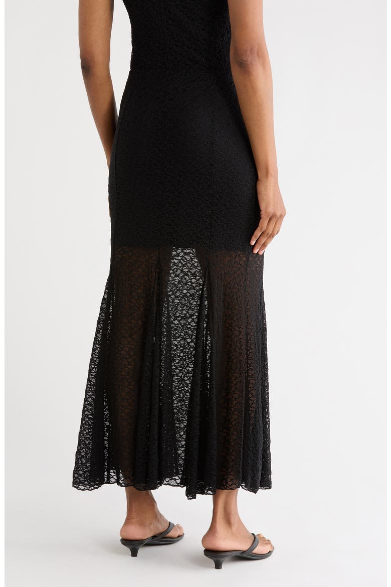 Lace Midi Skirt, Alternate, color, BLACK