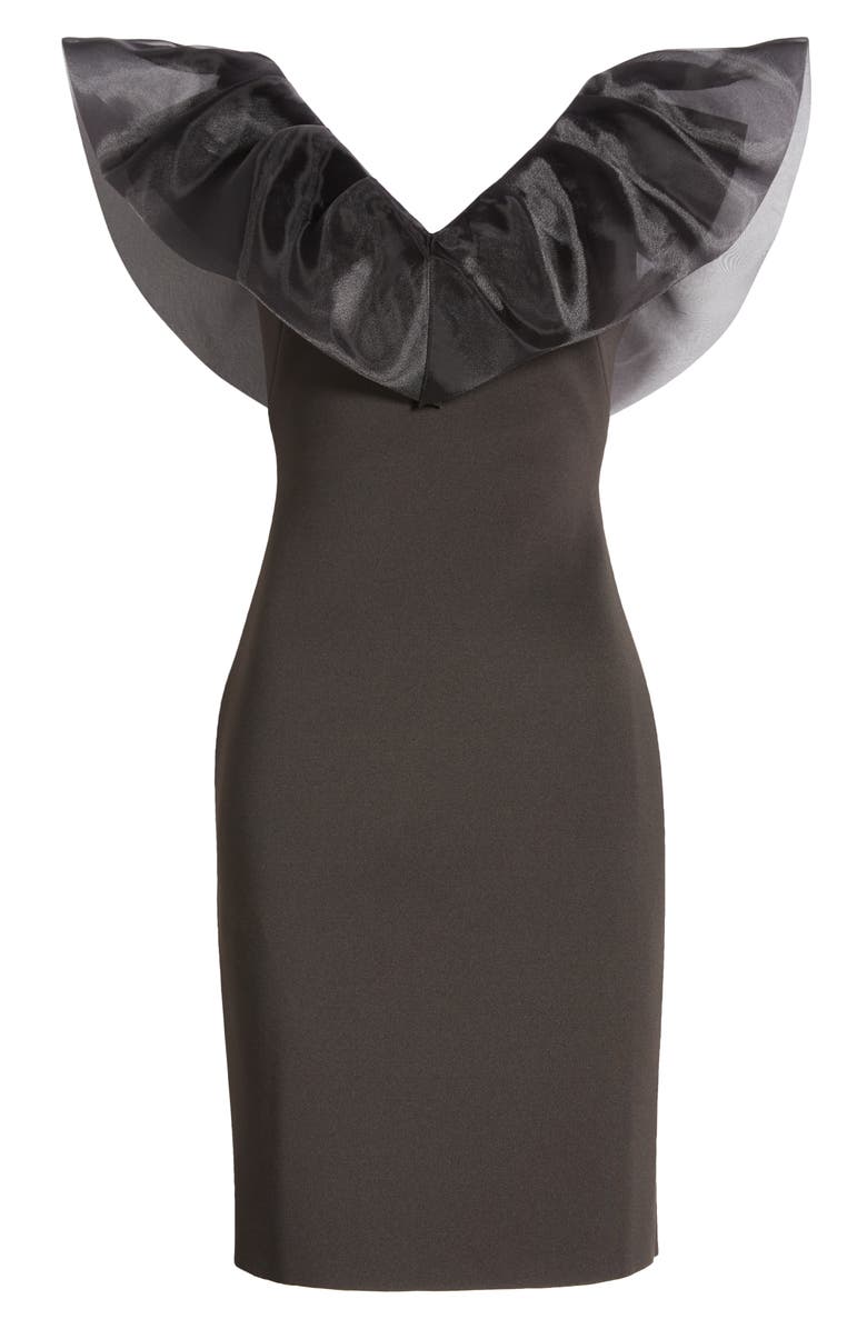 Eliza J Organza Ruffle Cocktail Dress, Alternate, color, 