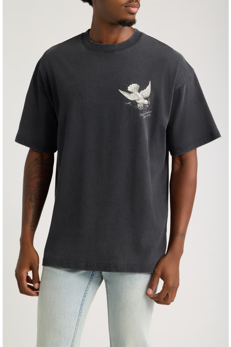 Shine in Darkness Cotton Graphic T-Shirt, Main, color, BLACK WASH