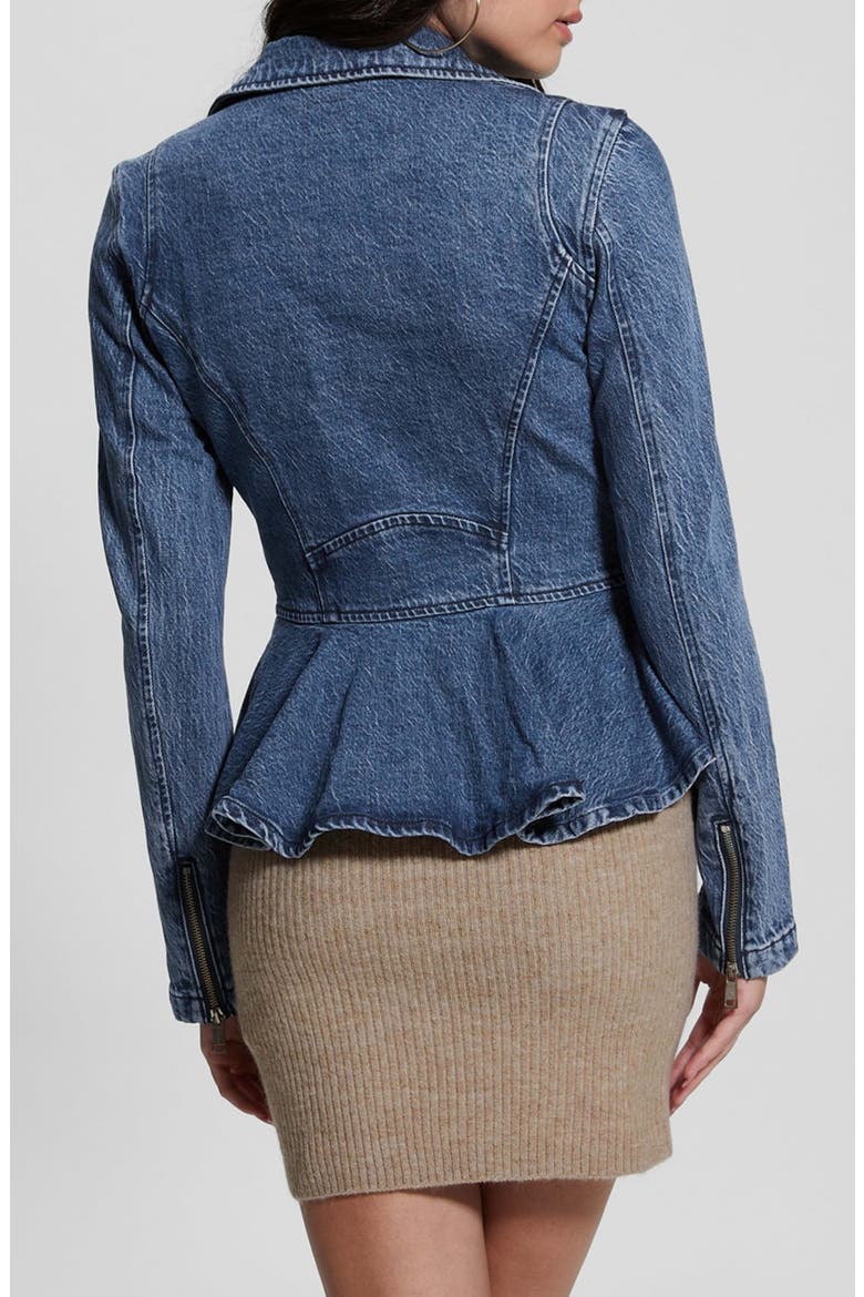 Denim Moto Jacket, Alternate, color, SYRUS
