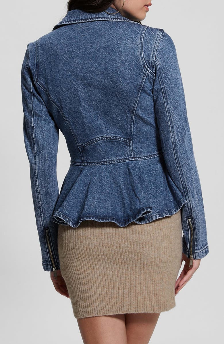 GUESS Denim Moto Jacket, Alternate, color, 