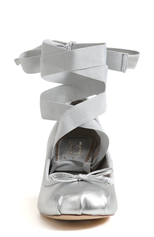Circus Ny By Sam Edelman Della Lace-up Block-heel Ballet Pumps In Soft Silver