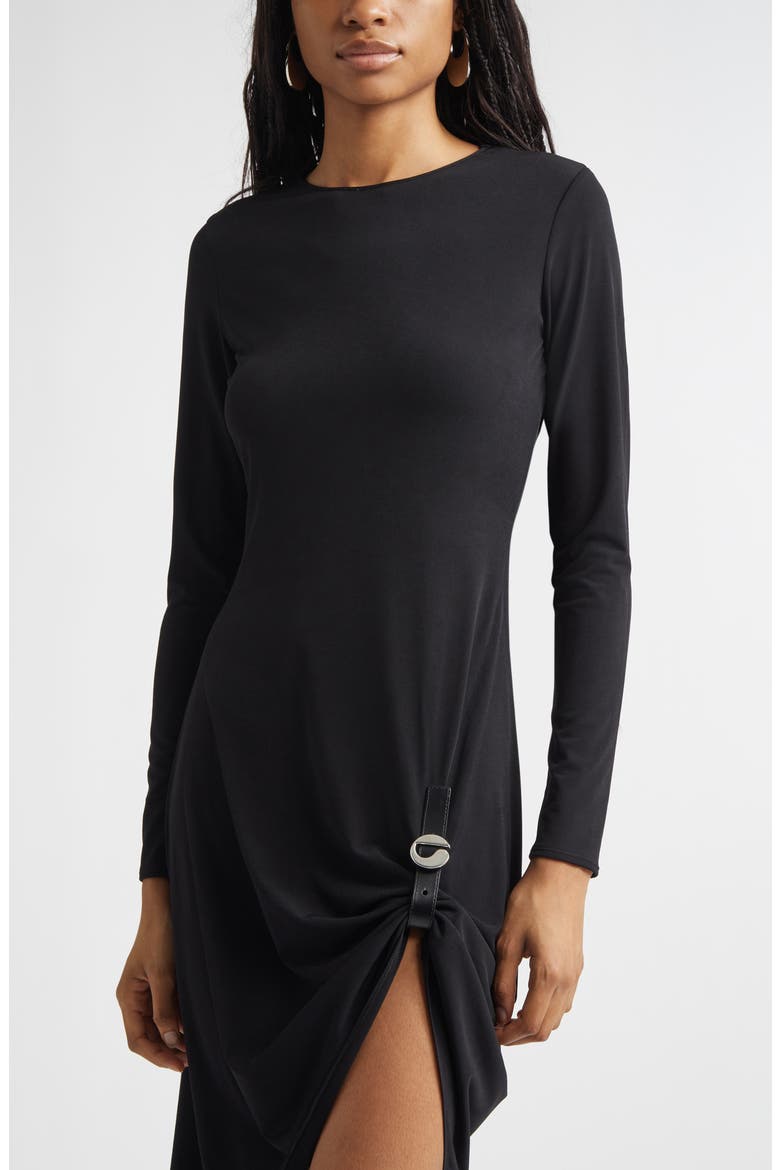 Suspended Long Sleeve Jersey Dress, Alternate, color, BLACK