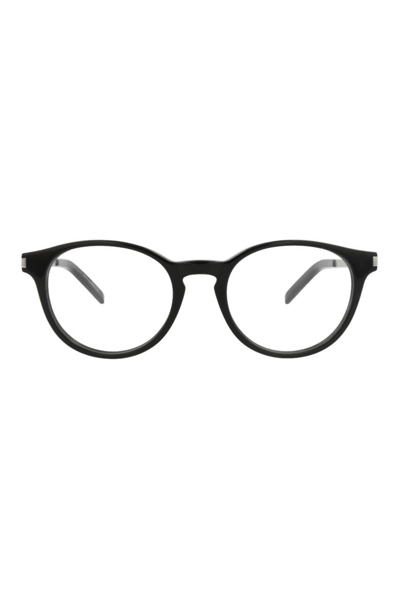 49mm Round Optical Glasses, Main, color, BLACK SILVER TRANSPARENT