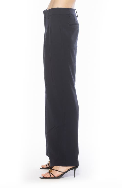 Alexia Admor Quinn Pleated Wide Leg Pants In Blue