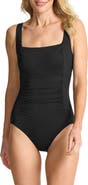 Tommy Bahama Pearl Square Neck One-Piece Swimsuit