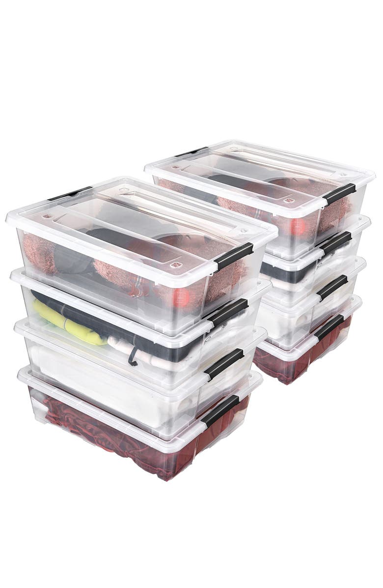 SORBUS 8-Pack 40-Quart Underbed Storage Bins, Main, color, Clear