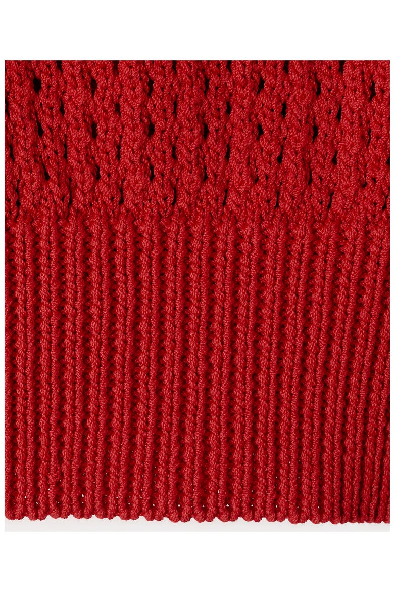 Open Stitch One-Shoulder Sweater, Alternate, color, RED
