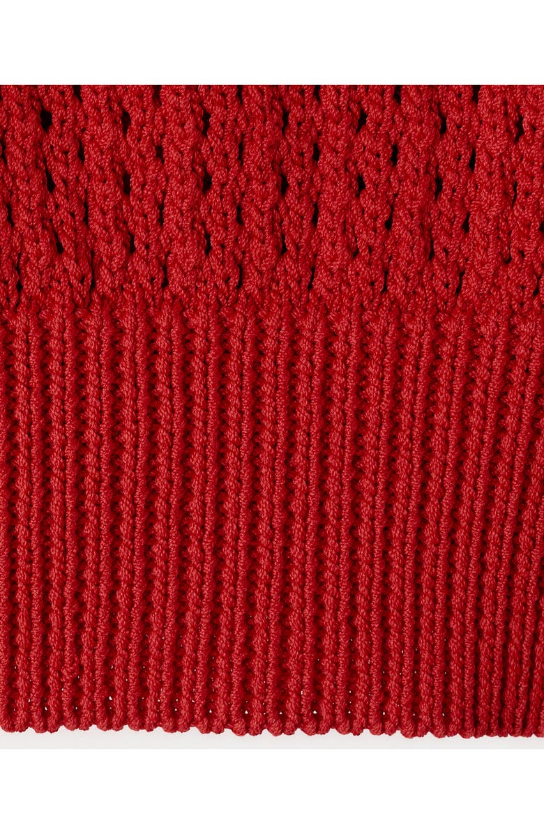 MANGO Open Stitch One-Shoulder Sweater, Alternate, color, Red