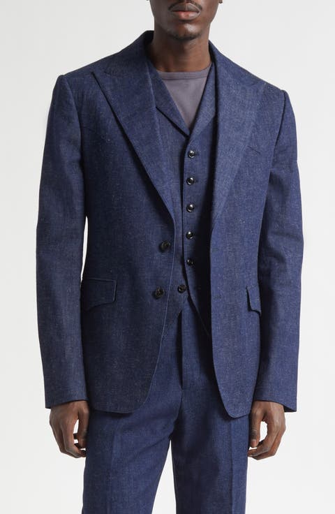 Western Denim Tuxedo Jacket