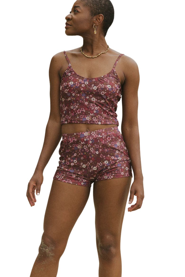 Charlotte Scoop Neck Tankini Top, Main, color, Burgundy