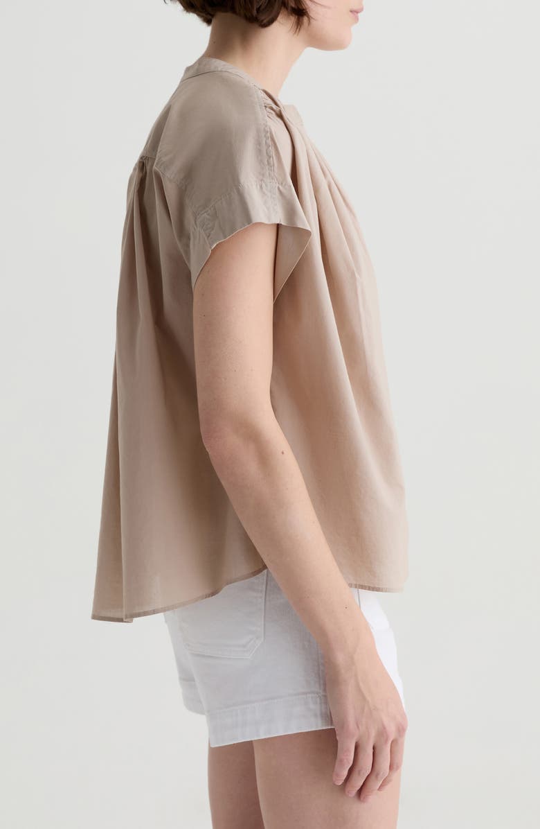 AG Lotta Shirred Cotton Top, Alternate, color, Simple Taupe