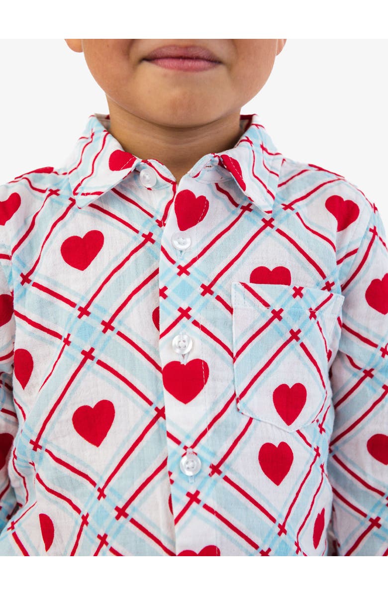 RuggedButts Cotton Gauze Long Sleeve Button Down Shirt, Alternate, color, Blue Sweetheart Plaid