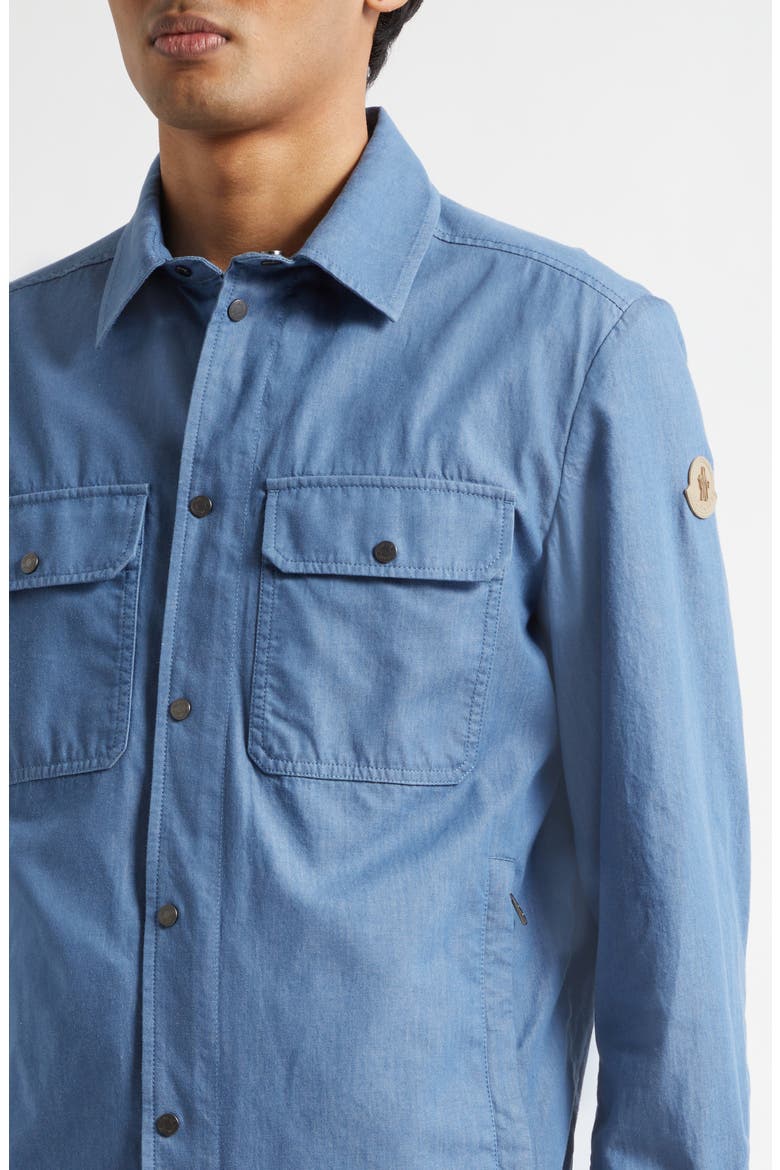 Logo Patch Denim Shirt Jacket, Alternate, color, BLUE HORIZON